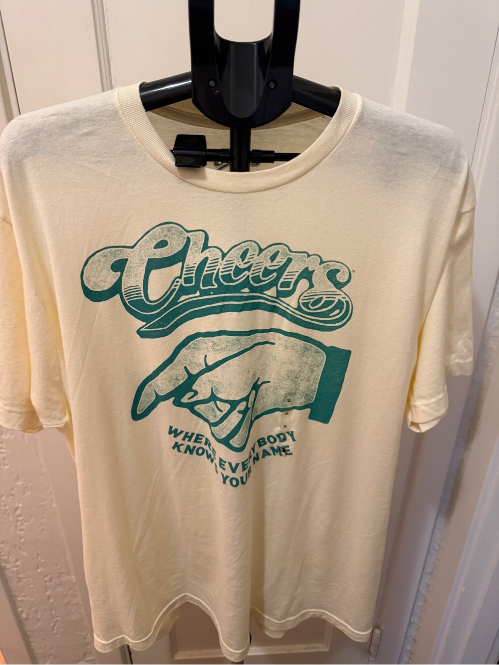 Unbranded Cream 'Cheers' Short-Sleeve Graphic Tee